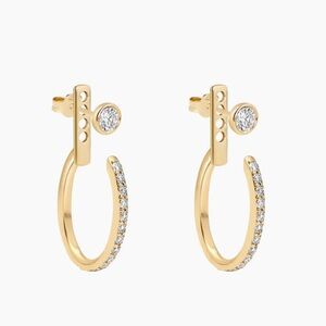 Idyl Luna medium size diamond hoops w/med .15 ct studs new nvr worn! Offer!